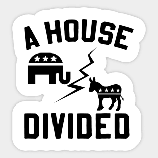 A House Divided Republican Democrat Voters Sticker